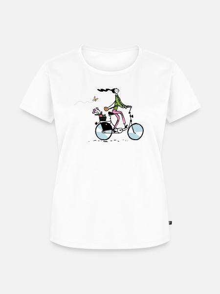 Gute Laune Fahrrad - Frauen Premium Bio T-Shirt - Weiß