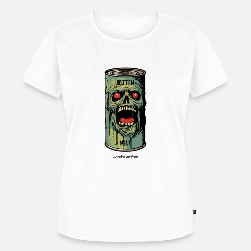 Verrottetes Fleisch: Dose mit Zombie Fleisch - Frauen Premium Bio T-Shirt - Weiß