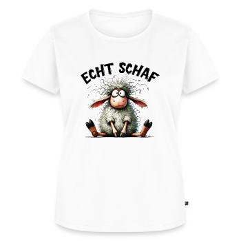 Echt Schaf mähhh.. frech lustig Geek Lamm Sprüche - Frauen Premium Bio T-Shirt - Weiß - Vorne - AI Model Female 172 dark (172cm)
