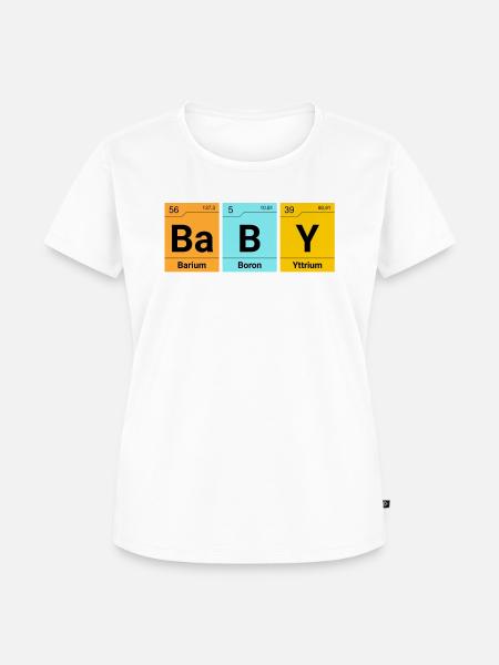 Baby Chemie Elemente - Frauen Premium Bio T-Shirt - Weiß
