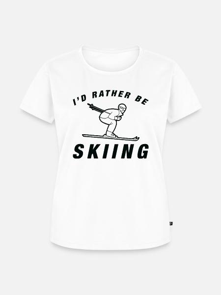 I'd Rather Be Skiing - Frauen Premium Bio T-Shirt - Weiß