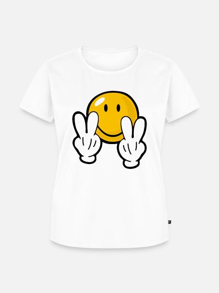 Smiley Confident - Frauen Premium Bio T-Shirt - Weiß