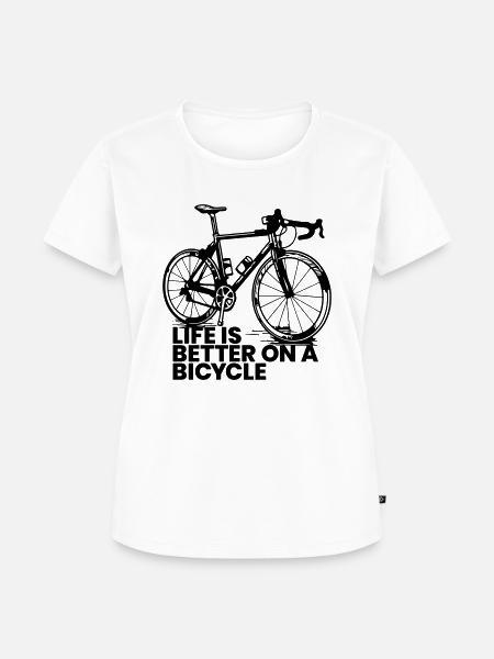 Fahrradfahren - Frauen Premium Bio T-Shirt - Weiß