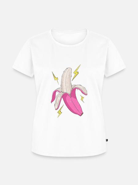 Power Banana - Frauen Premium Bio T-Shirt - Weiß