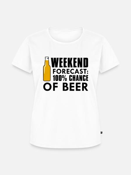 Wochenend-Vorhersage Bier - Frauen Premium Bio T-Shirt - Weiß