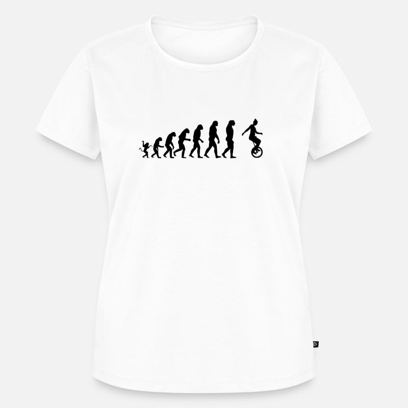 Evolution du monocycliste - T-shirt Premium bio Femme - blanc