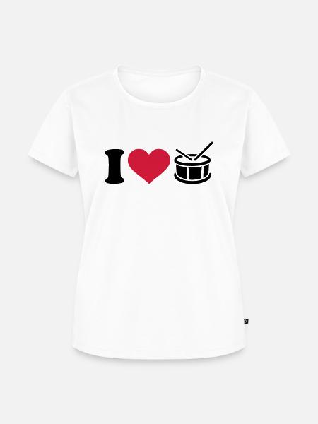Trommel - Frauen Premium Bio T-Shirt - Weiß