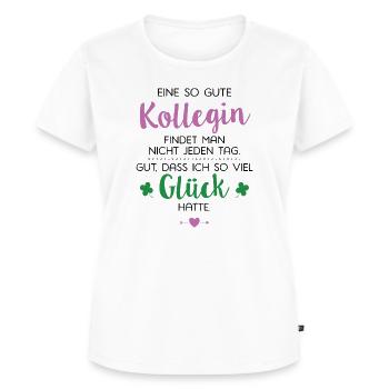 Ich hatte Glück Kollegin Geschenk Spruch - Frauen Premium Bio T-Shirt - Weiß - Vorne - AI Model Female 172 dark (172cm)