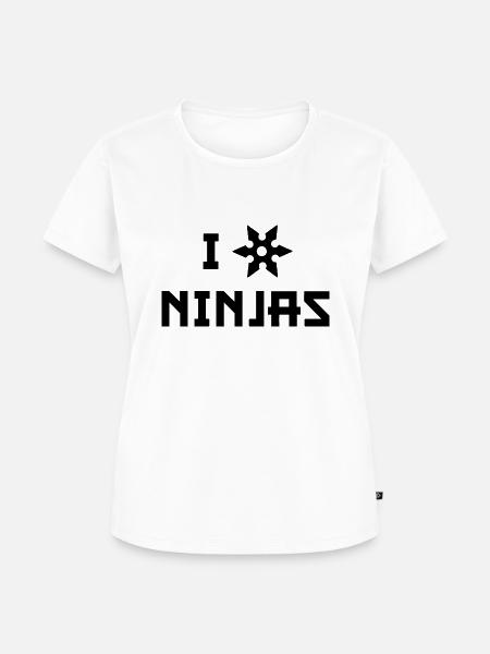 Ich liebe Ninjas - Frauen Premium Bio T-Shirt - Weiß