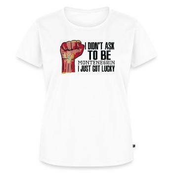 Montenegrinischer Stolz Montenegrinische Flagge - Frauen Premium Bio T-Shirt - Weiß - Vorne - AI Model Female 172 dark (172cm)
