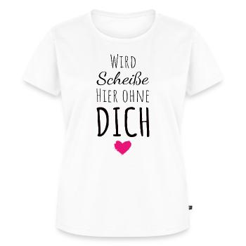 Wird Scheiße hier ohne dich Abschied Kollegin - Frauen Premium Bio T-Shirt - Weiß - Vorne - AI Model Female 172 dark (172cm)