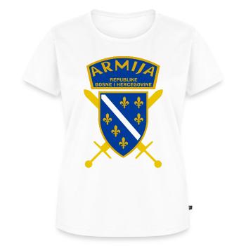 Bosna i Hercegovina Army LOGO - Frauen Premium Bio T-Shirt - Weiß - Vorne - AI Model Female 172 dark (172cm)