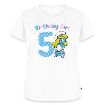 Birthday Girl 5e Verjaardag - Vrouwen Premium Bio T-shirt - wit - Voor - AI Model Female 172 dark (172cm)