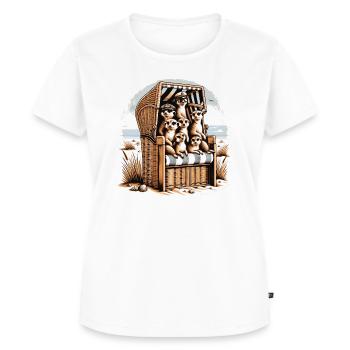 Erdmännchen im Strandkorb - Frauen Premium Bio T-Shirt - Weiß - Vorne - AI Model Female 172 dark (172cm)