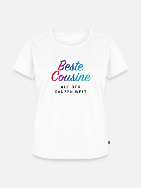 beste Cousine - Frauen Premium Bio T-Shirt - Weiß