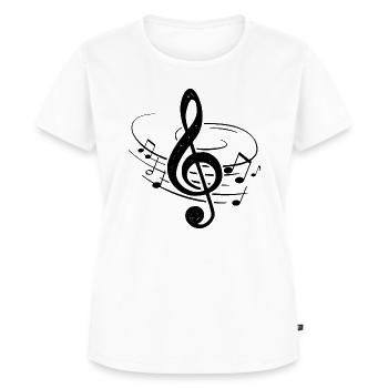 Musiker Violinschlüssel Musiknoten Notenschlüssel - Frauen Premium Bio T-Shirt - Weiß - Vorne - AI Model Female 172 dark (172cm)