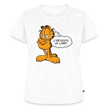Garfield J' Déteste Le Lundi - Women's Premium Organic T-shirt - white - Front - AI Model Female 172 dark (172cm)
