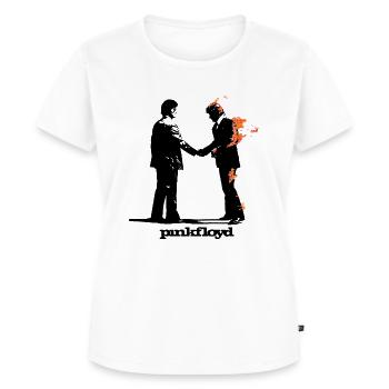 Pink Floyd Album Cover Und Logo - Frauen Premium Bio T-Shirt - Weiß - Vorne - AI Model Female 172 dark (172cm)