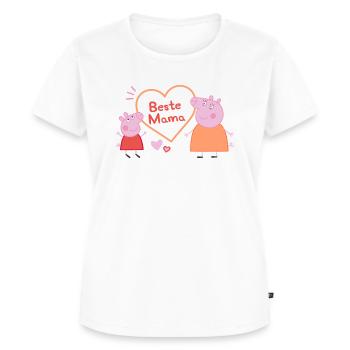 Peppa Pig Design Beste Mama - Frauen Premium Bio T-Shirt - Weiß - Vorne - AI Model Female 172 dark (172cm)
