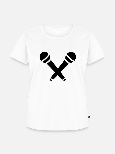 Mikrophon - Frauen Premium Bio T-Shirt - Weiß
