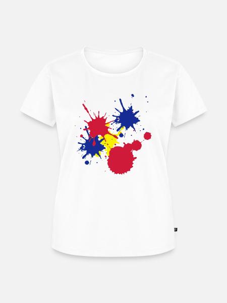 Farbkleckse - Frauen Premium Bio T-Shirt - Weiß