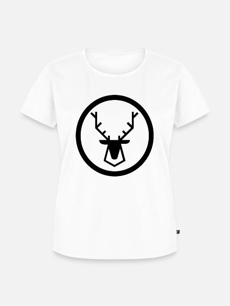 Hirsch-Logo - Frauen Premium Bio T-Shirt - Weiß
