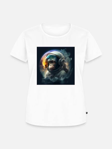 Monkey Astronaut #03 - Frauen Premium Bio T-Shirt - Weiß