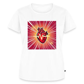 Heart Boom - Women's Premium Organic T-shirt - white - Front - AI Model Female 172 dark (172cm)