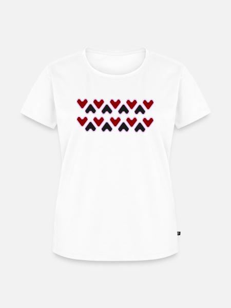 Herzmuster (Rot und Schwarz) - Frauen Premium Bio T-Shirt -