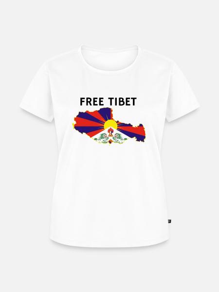 Freeware Tibet Flag - Frauen Premium Bio T-Shirt - Weiß