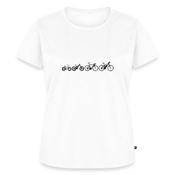 Ebike Fahrrad Evolution MTB Rennrad E-Bike - Frauen Premium Bio T-Shirt - Weiß - Vorne - AI Model Female 172 dark (172cm)
