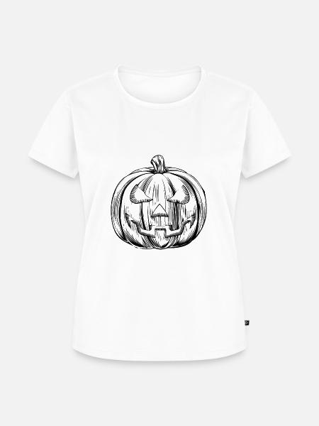 HALLOWEEN KÜRBIS - Frauen Premium Bio T-Shirt - Weiß