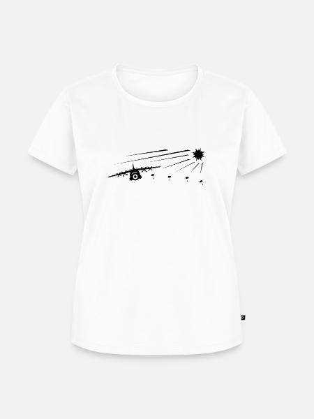 Fallschirmjäger Fallschirmspringer mit Rundkappe - Frauen Premium Bio T-Shirt - Weiß