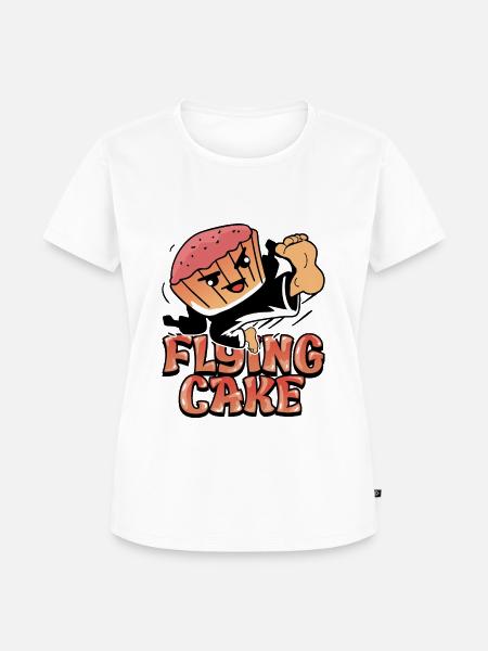 Fliegender Kuchen - Frauen Premium Bio T-Shirt - Weiß