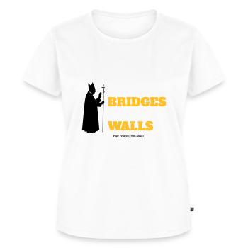 Bauen Sie Brücken, keine Mauern - Frauen Premium Bio T-Shirt - Weiß - Vorne - AI Model Female 172 dark (172cm)
