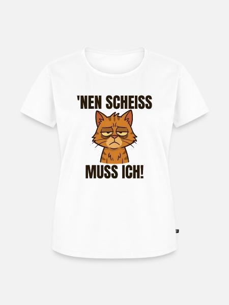 Lustige Katze mit frechem Spruch - Frauen Premium Bio T-Shirt - Weiß