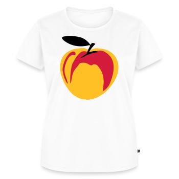 Pfirsich - Frauen Premium Bio T-Shirt - Weiß - Vorne - AI Model Female 172 dark (172cm)