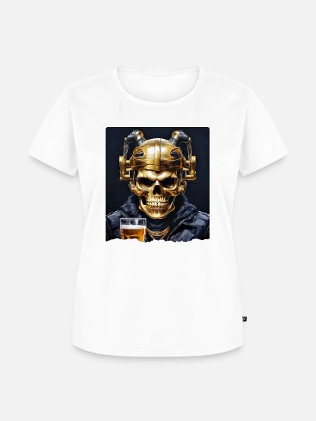 Bier Skull 0.9 - Frauen Premium Bio T-Shirt - Weiß
