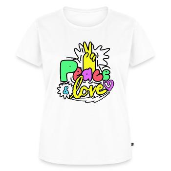 Peace and Love Amour et Paix - T-shirt Premium bio Femme - blanc - Devant - AI Model Female 172 dark (172cm)