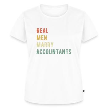 De vrais hommes épousent des comptables - T-shirt Premium bio Femme - blanc - Devant - AI Model Female 172 dark (172cm)
