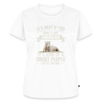 Kluge Leute - Kuh Charolais - Frauen Premium Bio T-Shirt - Weiß - Vorne - AI Model Female 172 dark (172cm)