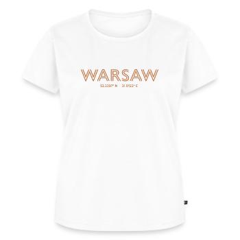 Coordonnées de la ville de Pologne - Varsovie - T-shirt Premium bio Femme - blanc - Devant - AI Model Female 172 dark (172cm)