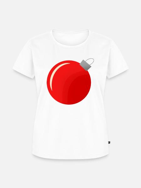 Weihnachtskugel rot - Frauen Premium Bio T-Shirt - Weiß