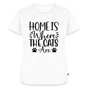 la maison est l’endroit où se trouvent les chats - T-shirt Premium bio Femme - blanc - Devant - AI Model Female 172 dark (172cm)