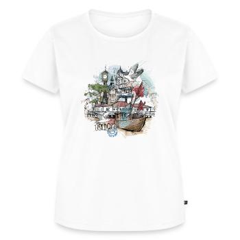 Usedom Illustration - Frauen Premium Bio T-Shirt - Weiß - Vorne - AI Model Female 172 dark (172cm)