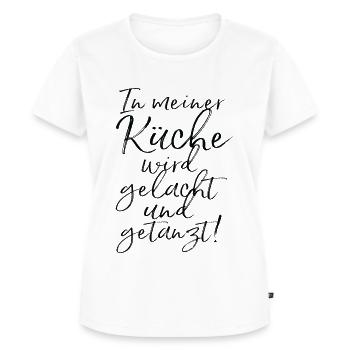In meiner Küche wird gelacht und getanzt / Familie - Frauen Premium Bio T-Shirt - Weiß - Vorne - AI Model Female 172 dark (172cm)