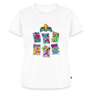 Power Rangers Retro Style Alle Rangers - Frauen Premium Bio T-Shirt - Weiß - Vorne - AI Model Female 172 dark (172cm)