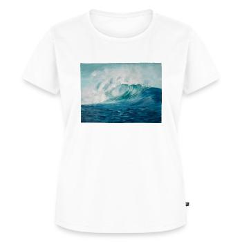 Paysage marin peint à la main - T-shirt Premium bio Femme - blanc - Devant - AI Model Female 172 dark (172cm)