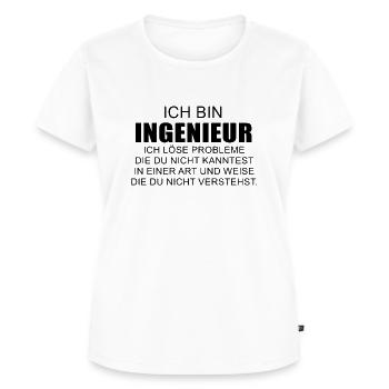 Ingnieur T-Shirt Diplom Beruf lustige Sprüche - Frauen Premium Bio T-Shirt - Weiß - Vorne - AI Model Female 172 dark (172cm)