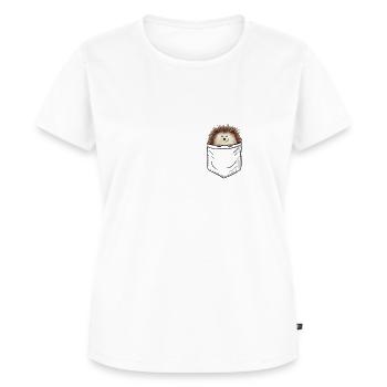 Lässig niedlicher stacheliger Igel In der Tasche - Frauen Premium Bio T-Shirt - Weiß - Vorne - AI Model Female 172 dark (172cm)